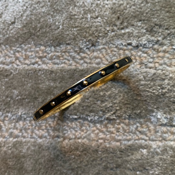 KATE SPADE - Black Inlaid enamel gold ball bangle bracelet - Picture 1 of 6